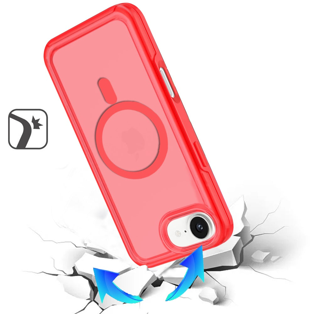 For Apple iPhone 16e Slim & Durable Compatible with MagSafe Hybrid Shockproof Glossy Oil Protective Dual Layer TPU + PC Case Cover