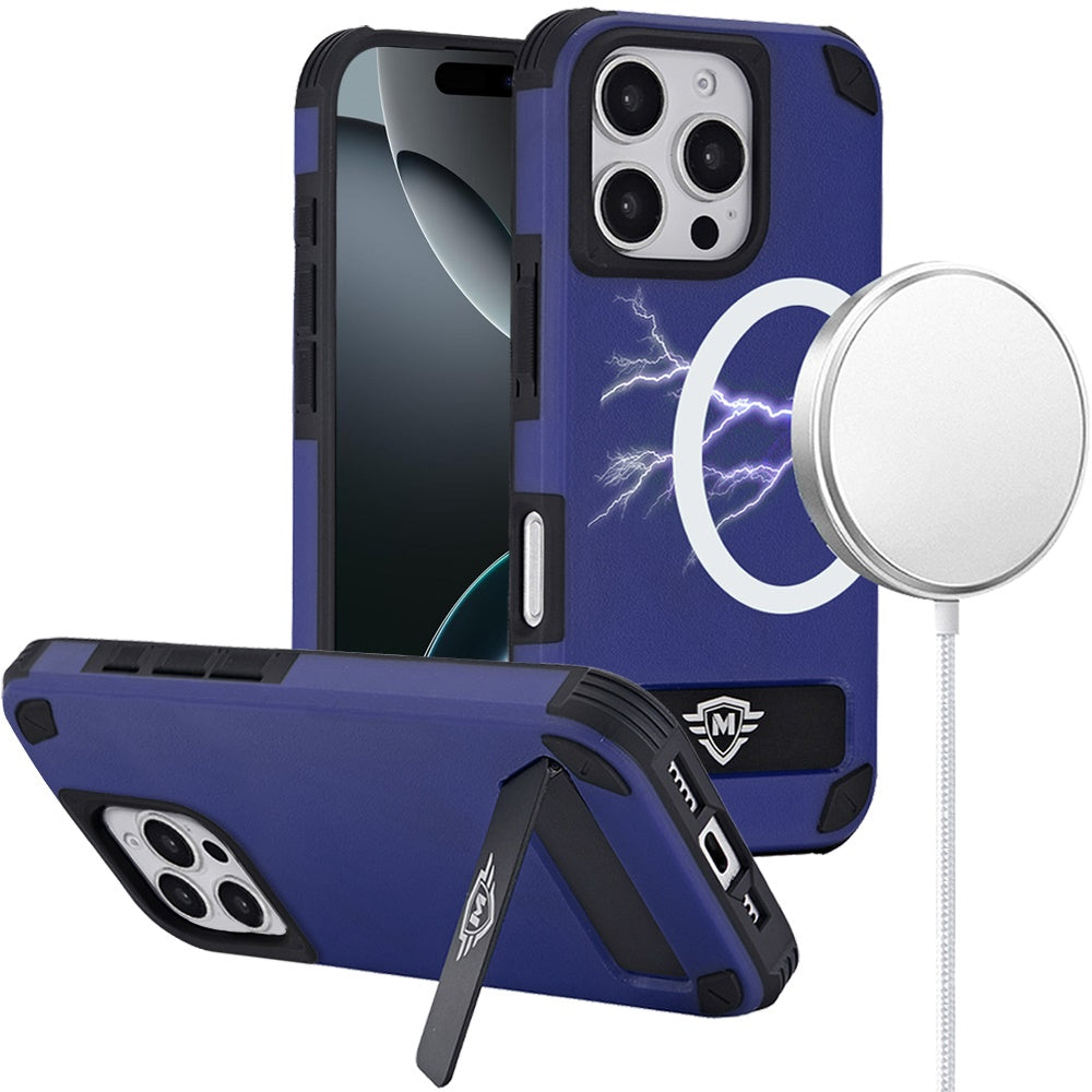 For Apple iPhone 16 Pro (6.3") Premium Heavy Duty Dual-Layer Rugged, Shockproof Kickstand Tough Magnetic Compatible with MagSafe Case Cover