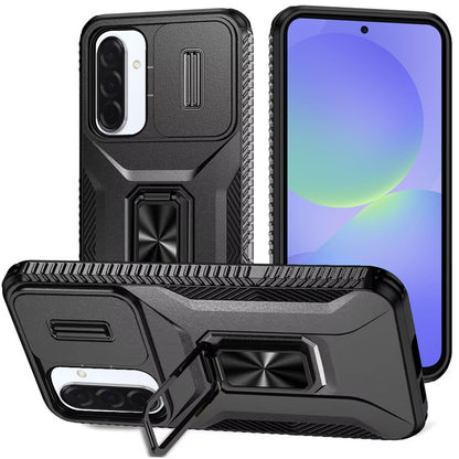 For Samsung Galaxy A37 Case, Camera Cover with Magnetic Rotation Ring Stand, Military Grade Hybrid Hard TPU Shockproof Case Cover