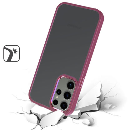 For Samsung Galaxy S26 Ultra Slim Fit Hybrid Transparent Thick Acrylic with Metal Buttons Frame Protective Hard PC + TPU Shockproof Case Cover