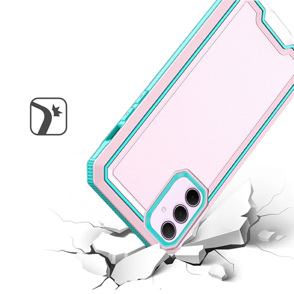 For Samsung Galaxy A16 5G Tough Modern Fused Hybrid Armor Hard PC + TPU Rubber Shockproof Drop Impact Protection Case Cover Pink