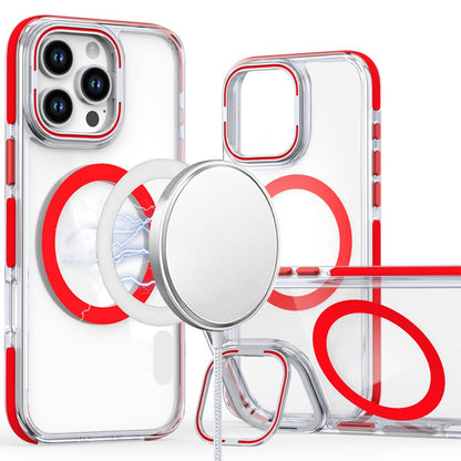 Apple iPhone 16 Pro Max (6.9") Hybrid Clear Invisible Camera Bracket Stand [With Magsafe Magnetic Circle] Shockproof Color Frame
