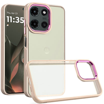 For Motorola Edge 2025 Slim Fit Thin Hybrid,Frosted Matte Polished Acrylic Hard PC with TPU Rubber Frame Case Cover