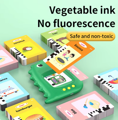 Early Education Flash Card Machine with English Audio Book, Talking Dinosaur Learning Toy for Kids with 224 Sight Words