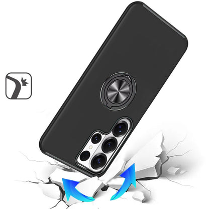 For Samsung Galaxy S26 Ultra Hybrid 360 Degree Rotatable Metal Invisible Ring Stand Holder Slim Fit Magnetic Car Mount Shockproof Case Cover