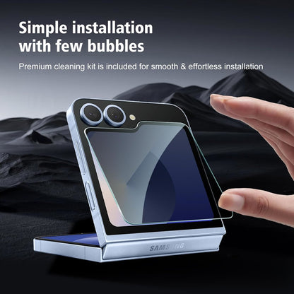 For Samsung Galaxy Z Flip 7 FE Privacy Screen Protector, Anti Spy Anti Peeping Tempered Glass Full Protective Film, 9H, Anti Scratch, Easy Install Case Cover Black