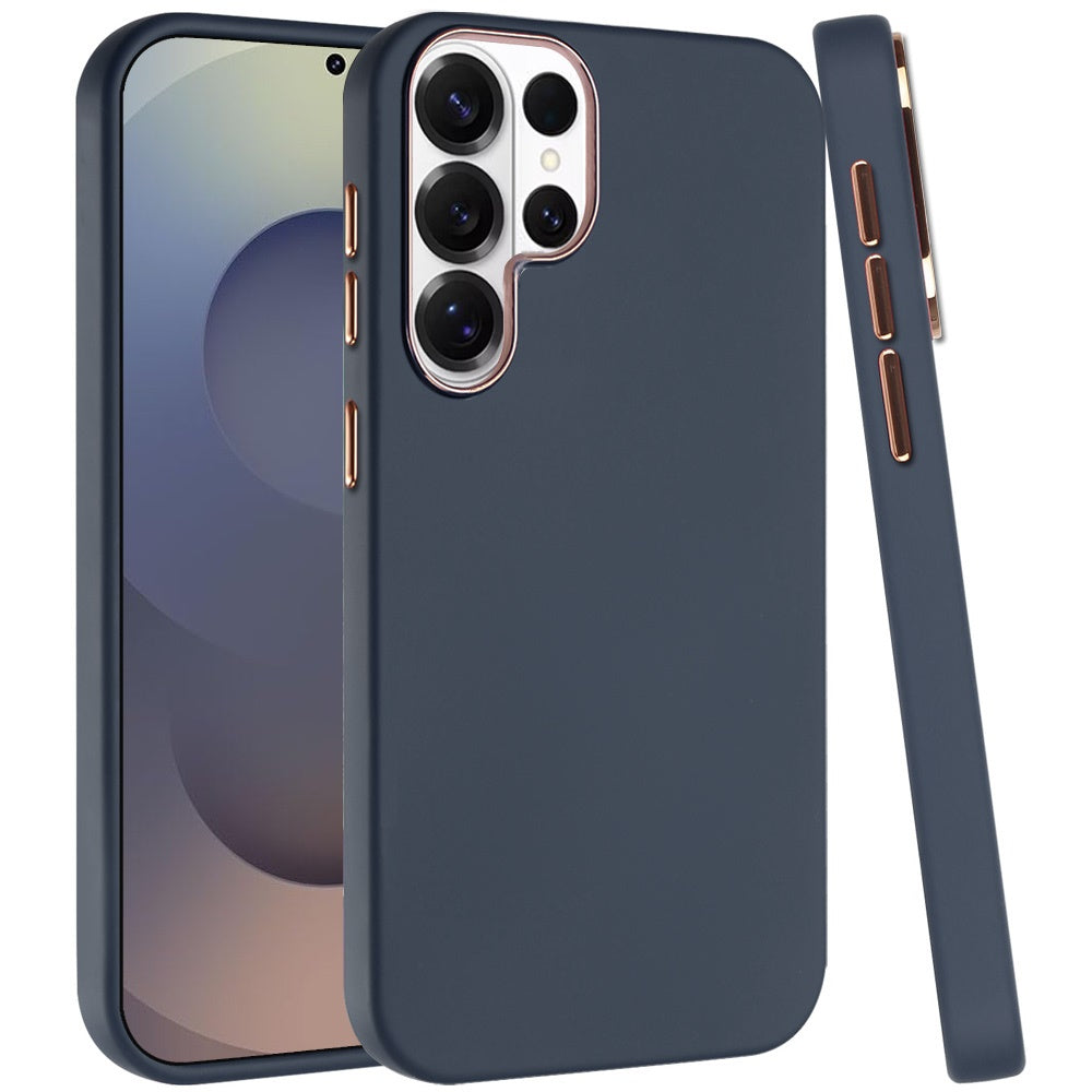 For Samsung Galaxy S26 Ultra Slim Classic Hybrid Around Rubber Gummy Gel Slick Hard PC Silicone TPU Chromed Button Case Cover
