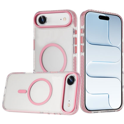 For Apple iPhone 17 Air (6.6") Transparent Hybrid with Color-Matched Magnetic Circle, Rubber TPU Frame Hard PC Shockproof Case Cover