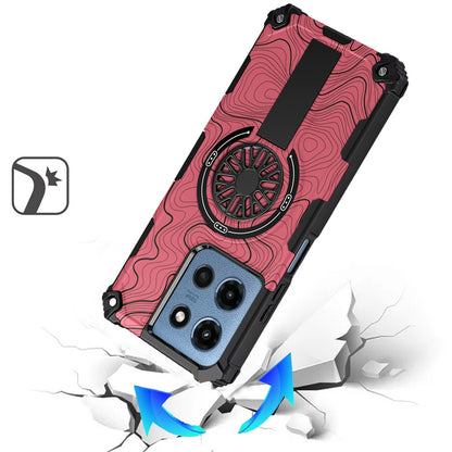 For Motorola Moto G Play 5G 2026 Texture Design Stylish Invisible Kickstand Case, MagSafe Compatible Hybrid Shockproof Cover, Car Mount Friendly Case Cover