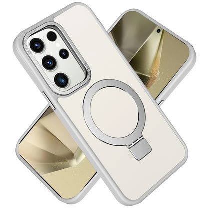 For Samsung Galaxy S24+ Plus Magnetic Metal Ring Stand Hybrid Shock Protection Durable Grip Slide Out Package Design for Plus Series Case Cover Clear