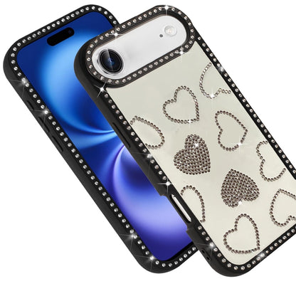 For Apple iPhone 17 Air (6.6") Spread Love Glitter Shimmer Bling Diamond Edge Hybrid Drop Protection Shockproof Design Case Cover