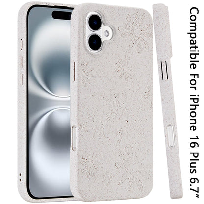 For Apple iPhone 16 Plus (6.7") Eco Friendly Bio-Degradable Design Hybrid Cases Slim Fit Soft TPU Drop Protection Rubber printed Case Cover