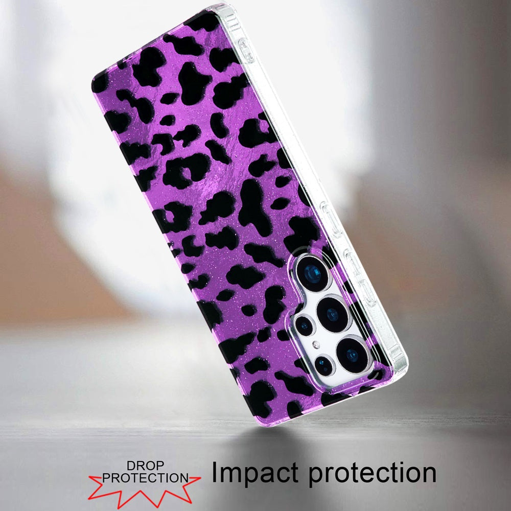 For Apple iPhone 17E /16E Glitter Leopard, Fashion Design Animal Skin Print Slim IMD TPU Dual Layer Shockproof Protective Case Cover