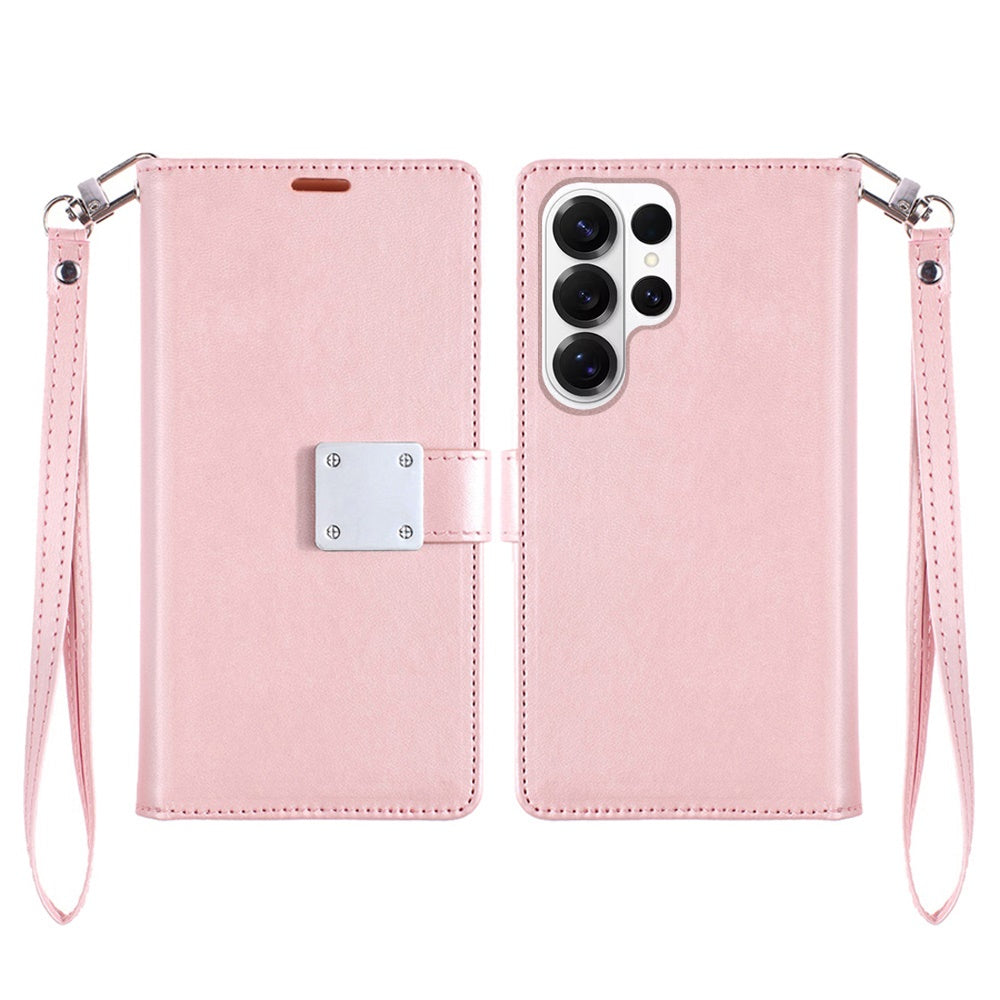 For Samsung Galaxy S26 Ultra Wallet Cases PU Leather with Credit Card /ID /Cash Holder Slot Dual Flip Book Pouch, Stand and Strap Case Cover