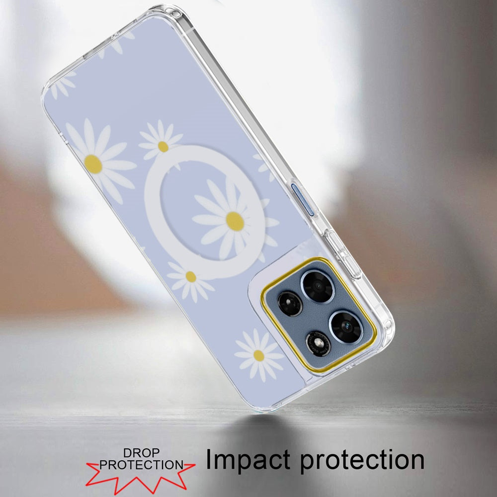Phone Case for Motorola Moto G Play 5G 2026 Shockproof Dual Layer TPU IMD Print Rugged Anti-Slip Grip Drop Protection Scratch Resistant Slim Fit Glossy Floral Heart Aesthetic Cover