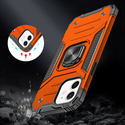 For Apple iPhone 11 Armor Hybrid Magnetic Stand with Ring Holder Kickstand Shockproof Heavy-Duty Durable Rugged TPU Dual Layer Case Cover Cosmic Orange