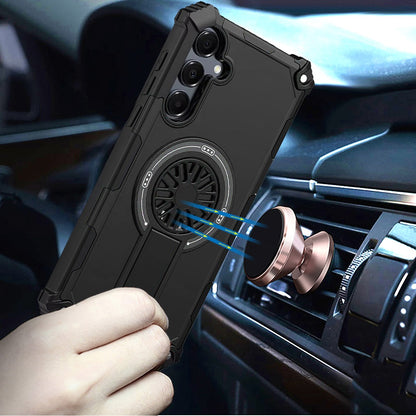 For Samsung Galaxy A37 Texture Design Invisible Kickstand Case, MagSafe Compatible Hybrid Shockproof Cover, Car Mount Friendly Case Cover