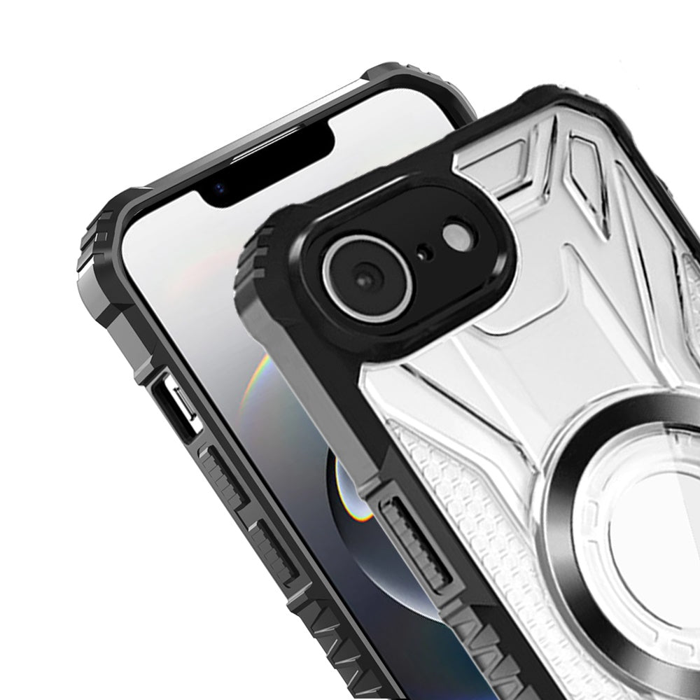 For Apple iPhone 17E /16E MagSafe Compatible Pattern Clear Transparent Rugged Hybrid Magnetic TPU Shockproof Armor Case Cover