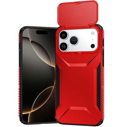 For Apple iPhone 17 Pro Max (6.9") Slim Fit Shockproof Hybrid with Slide Camera Window Covering, Rugged Tpu Silicone Hard PC Bumper Case Cover