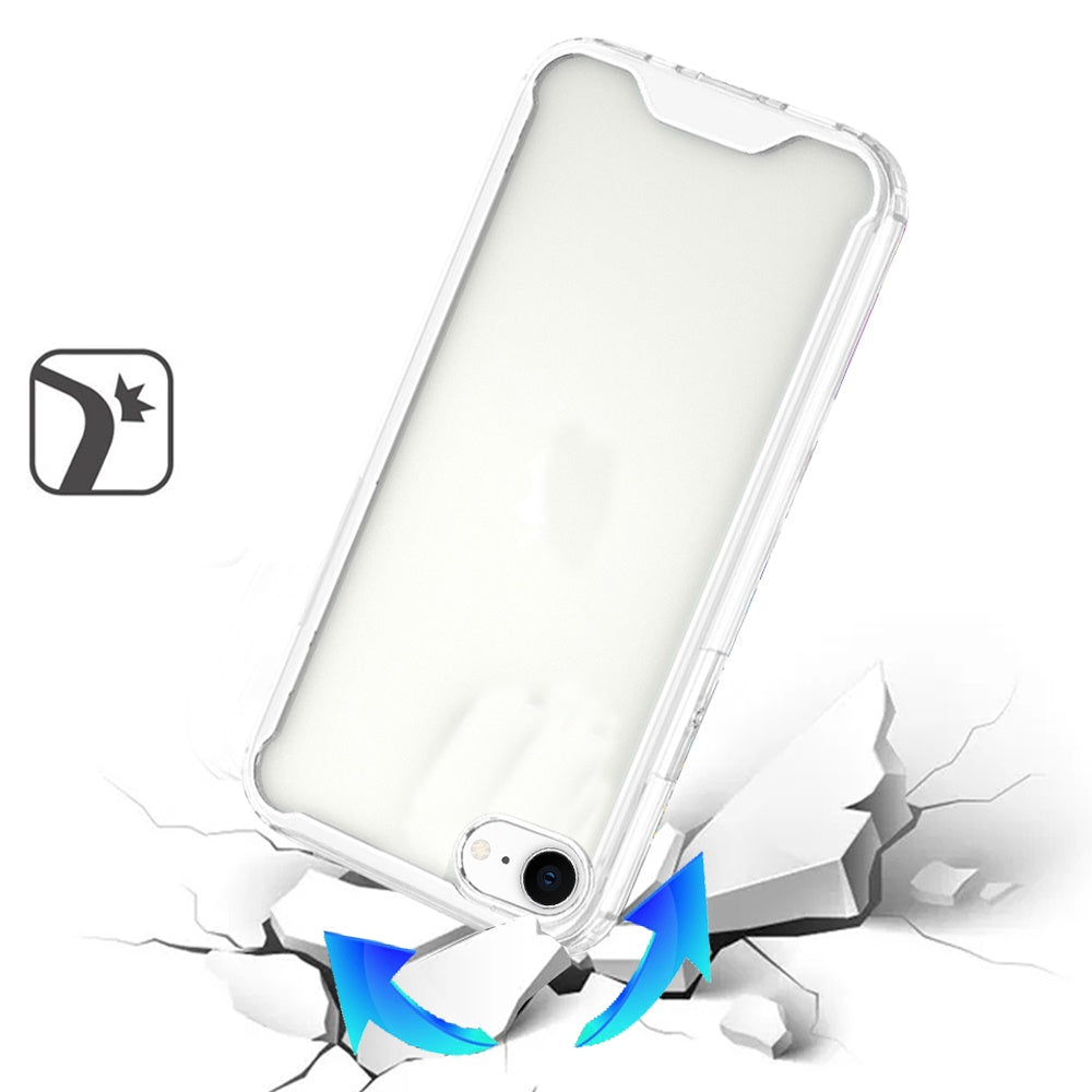 For Apple iPhone 17E /16E Clear Colored Shockproof Transparent Hard PC + Rubber TPU Hybrid Bumper Shell Slim Protective Case Cover Clear