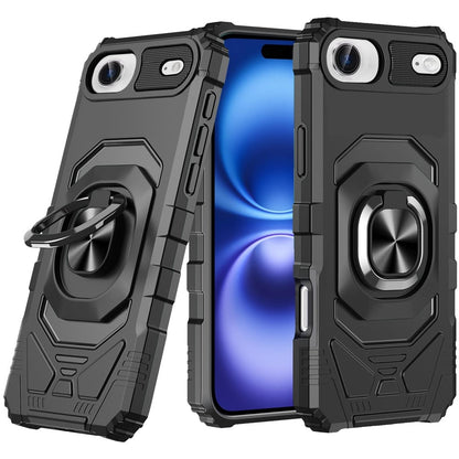 For Apple iPhone 17 Air (6.6") Hybrid Dual Layer with 360° Rotate Magnetic Ring Stand Holder Kickstand TPU Rugged PC Shockproof Case Cover
