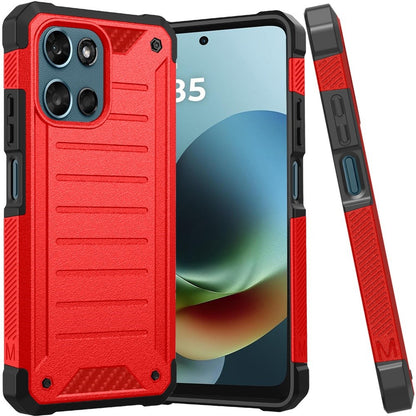 For Motorola Moto G Play 5G 2026 Tough Lined Design Hybrid Shockproof Protective Rugged TPU Hard PC with Durable Grip Case Cover