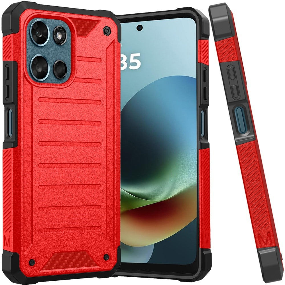 For Motorola Moto G 5G 2026/2025 Tough Lined Design Hybrid Shockproof Protective Rugged TPU Hard PC with Durable Grip Case Cover
