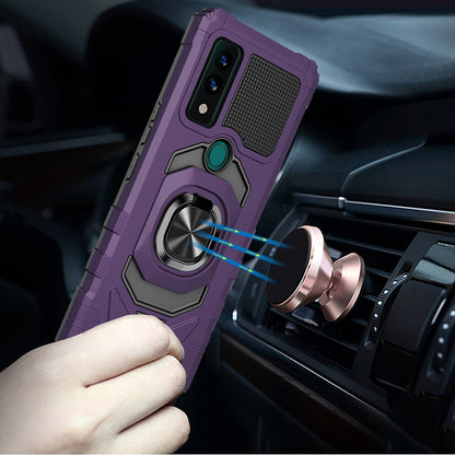 For Apple iPhone 17E /16E Hybrid Dual Layer with 360° Rotate Magnetic Ring Stand Holder Kickstand TPU Rugged PC Shockproof Case Cover