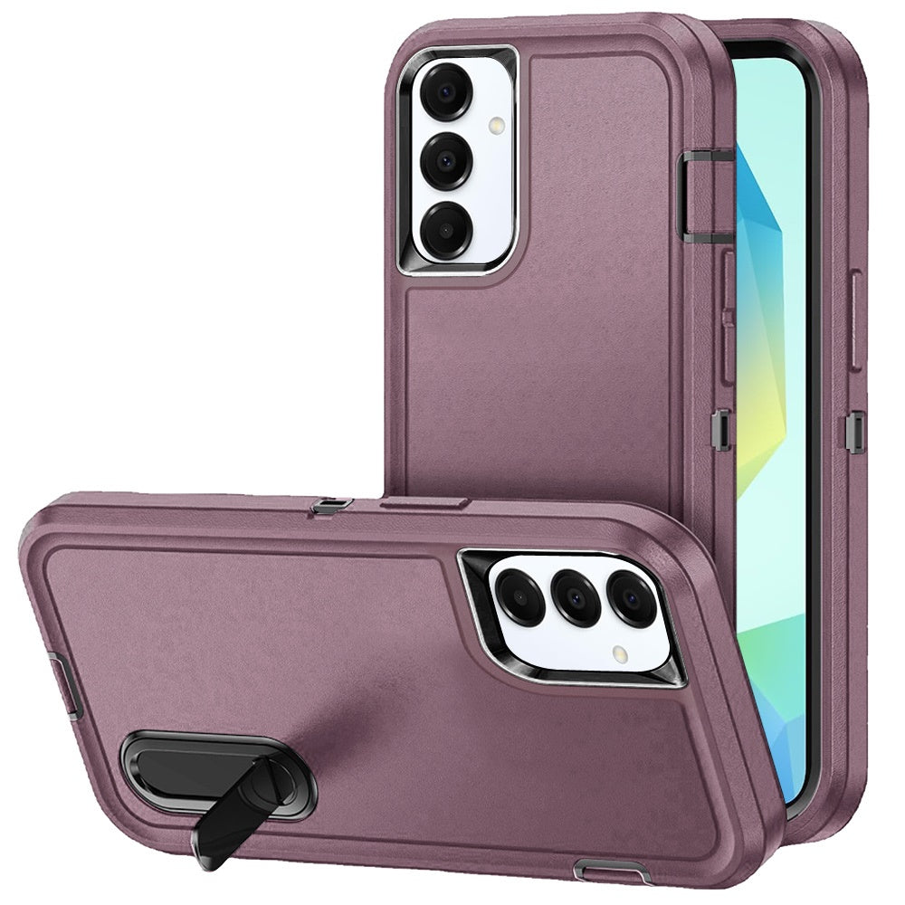 For Samsung Galaxy A16 5G Hybrid Three Layers Protection 3in1 Shockproof with Kickstand Heavy Duty Hard TPU Rubber Anti-Drop Case Cover