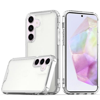 For Samsung Galaxy A36 Clear Colored Shockproof Transparent Hard PC + Rubber TPU Hybrid Bumper Shell Slim Protective Case Cover Clear
