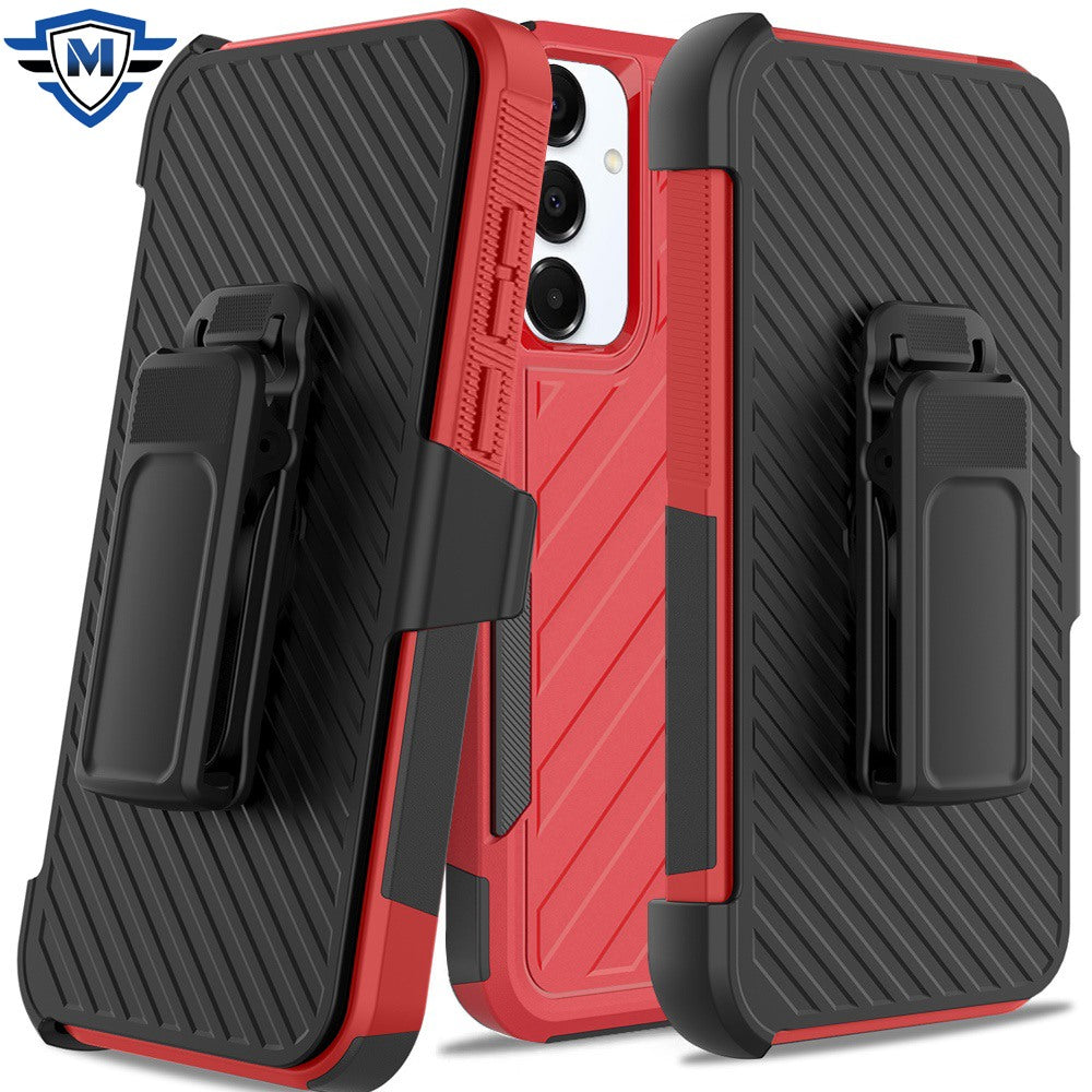 For Samsung Galaxy A26 Premium Tough Hybrid Case with Belt Clip Holster, Shockproof Rugged Design, Textured 2in1 Non-Slip Case Cover