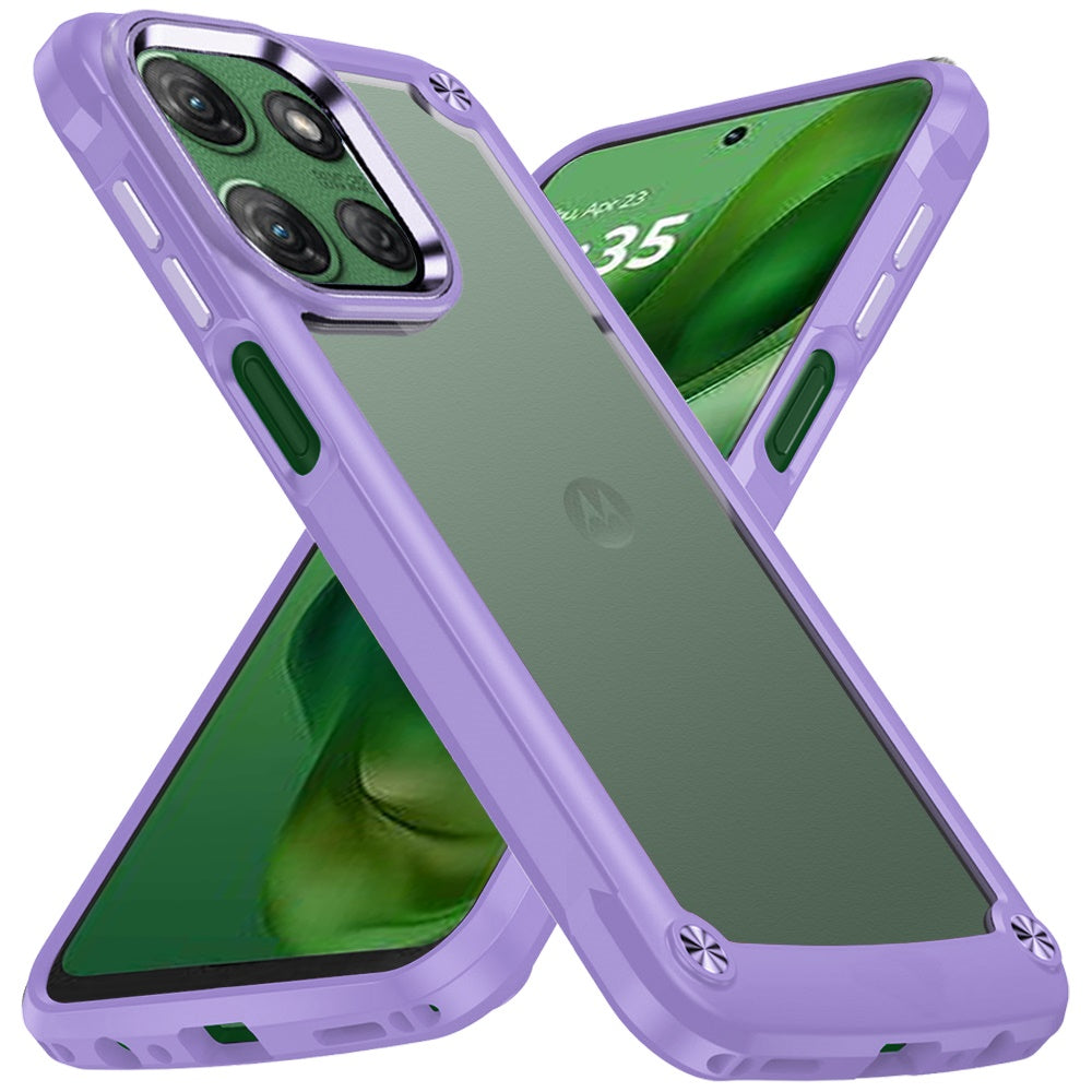 Hybrid Transparent Rubber with Metal Buttons & Camera Edges Hard TPU Corner Frame Bumper