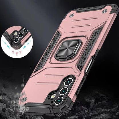 For Samsung Galaxy S25+ /S25 Plus /S24+ Plus Armor Hybrid Magnetic Stand with Ring Holder Kickstand Shockproof Heavy-Duty Durable Rugged TPU Dual Layer Case Cover