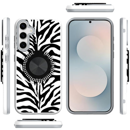 For Samsung Galaxy S26 Pattern Design Hybrid with Invisible Ring Stand & Magnetic Back, Shockproof Protective Grip Case Cover