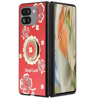 For Google Pixel 10 Pro Fold Diamonds 3D Fashion Bling Sparkly Glitter Ornaments Engraving Hybrid with Ring Stand Case Cover