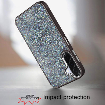 For Samsung Galaxy S26 Ultra Crystal Sparkle Diamond Glass Full Mini Glitter Bling Frame TPU Hybrid Protective Case Cover