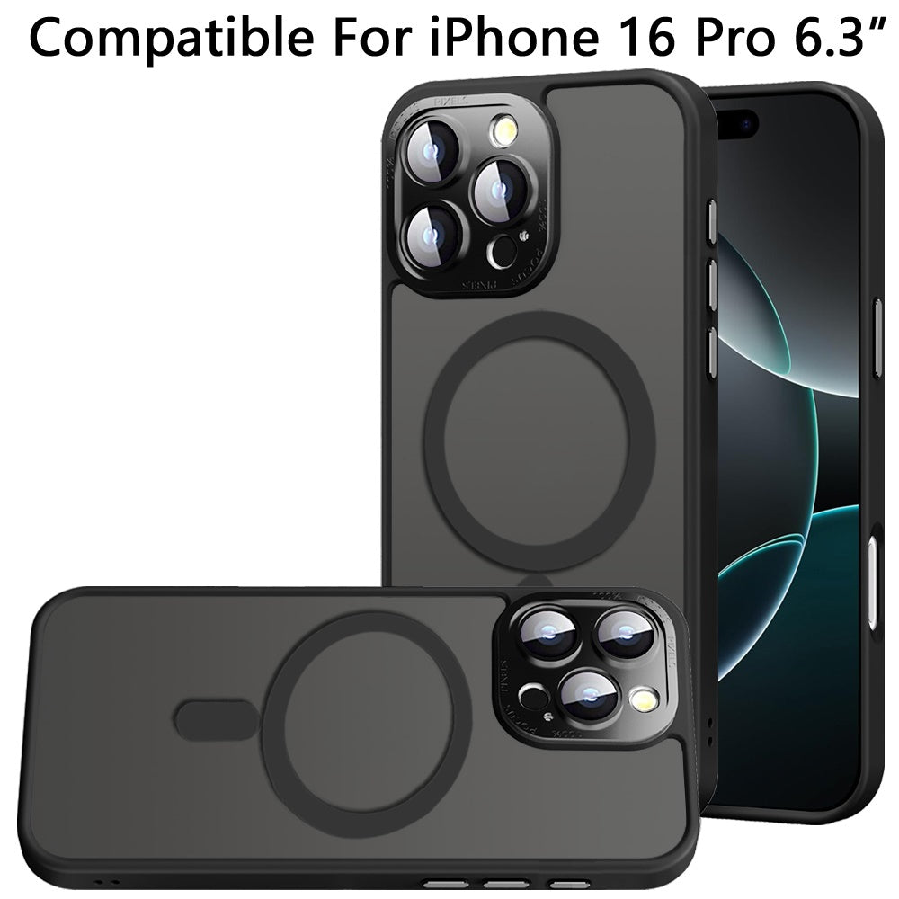 For Apple iPhone 16 Pro (6.3") Complete Protection HQ Hybrid with Metal Tempered Camera Glass, MagSafe Compatible Case Cover