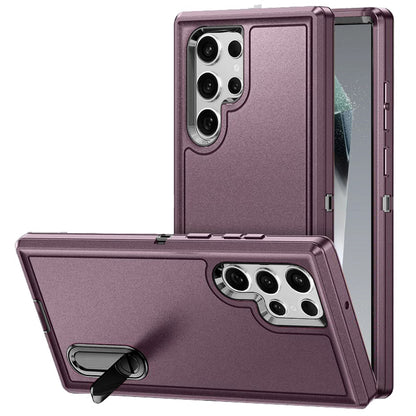 For Samsung Galaxy S25 Ultra Hybrid 3 Layers Hard 3in1 Shockproof with Kickstand Heavy Duty Hard TPU Rubber Anti-Drop Case Cover Teal+Hot Pink