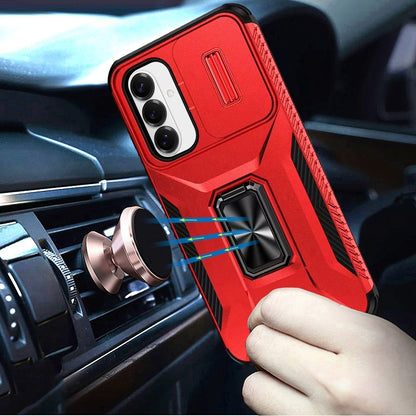 For Samsung Galaxy S26 Case, Camera Cover with Magnetic Rotation Ring Stand, Military Grade Hybrid Hard TPU Shockproof Case Cover