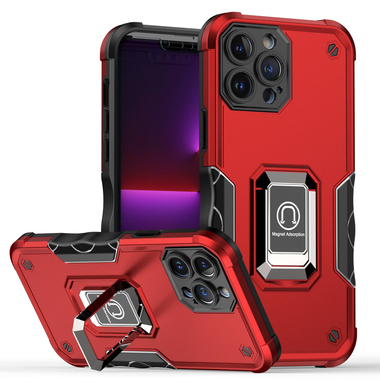For Samsung Galaxy S21+ / S21 Plus Hybrid Stand Magnetic Ring Holder Kickstand Heavy Duty Rugged Drop Silicone & Hard PC Shockproof Case Cover