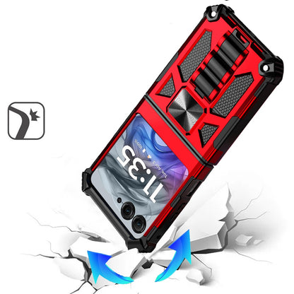 For Motorola Razr 2025 /2024 Hybrid Shockproof [Military Grade] Rugged Protective with Magnetic Car Mount & Invisible Stand Case Cover