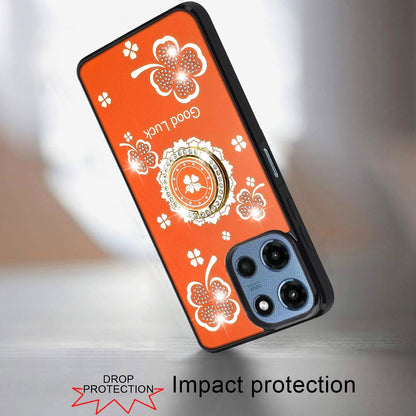 For Motorola Moto G Play 5G 2026 Diamonds 3D Fashion Bling Sparkly Glitter Ornaments Engraving Hybrid with Ring Stand Case Cover