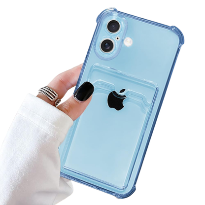 For Samsung Galaxy A17 5G Clear Slim TPU Phone Case with Credit Card Slot Back, Transparent Protective Shockproof Case Cover