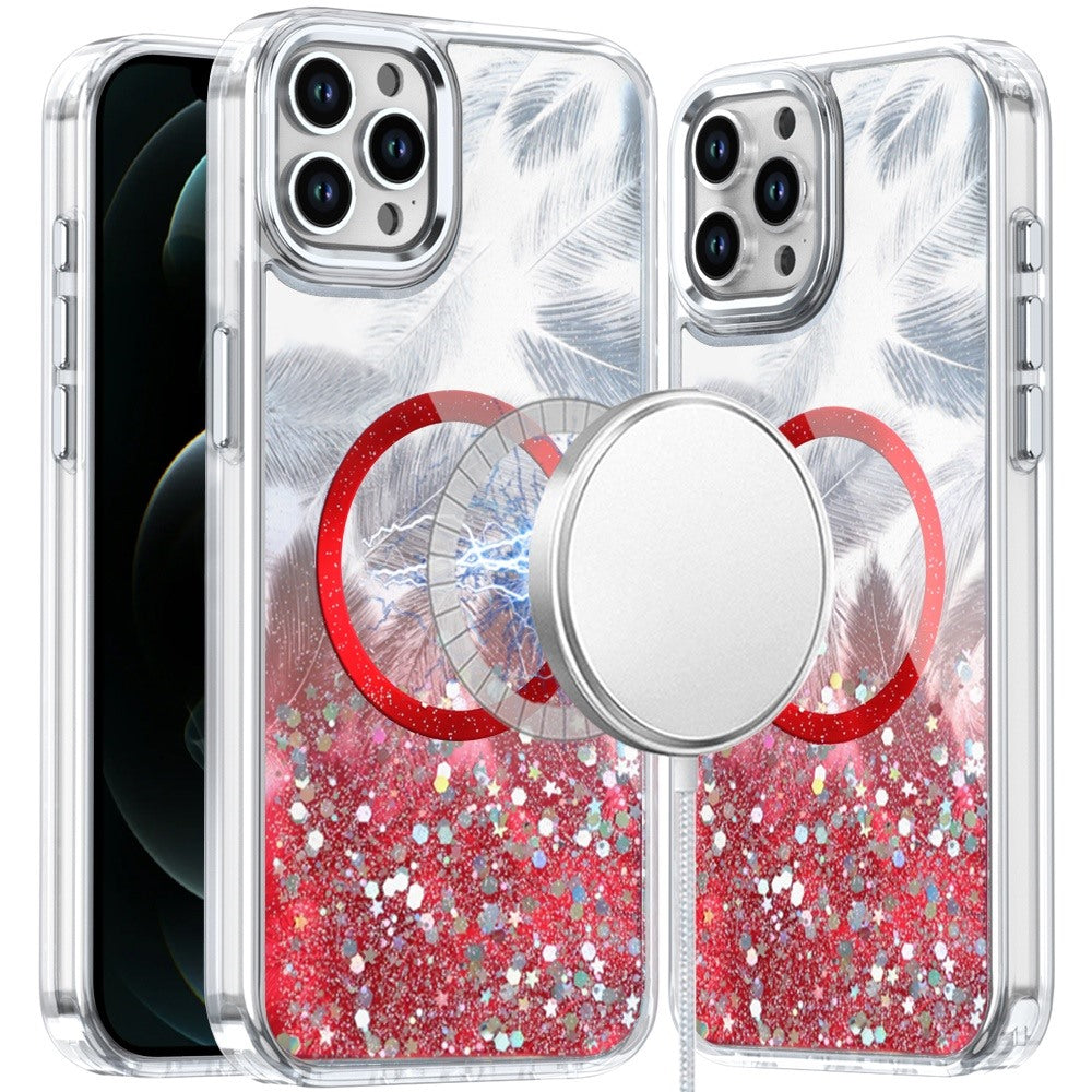 For Samsung Galaxy S26 Ultra Epoxy Glitter Shimmer Fashion Case with Magnetic Magsafe Compatible Hybrid Sparkling Slim Protective Case Cover