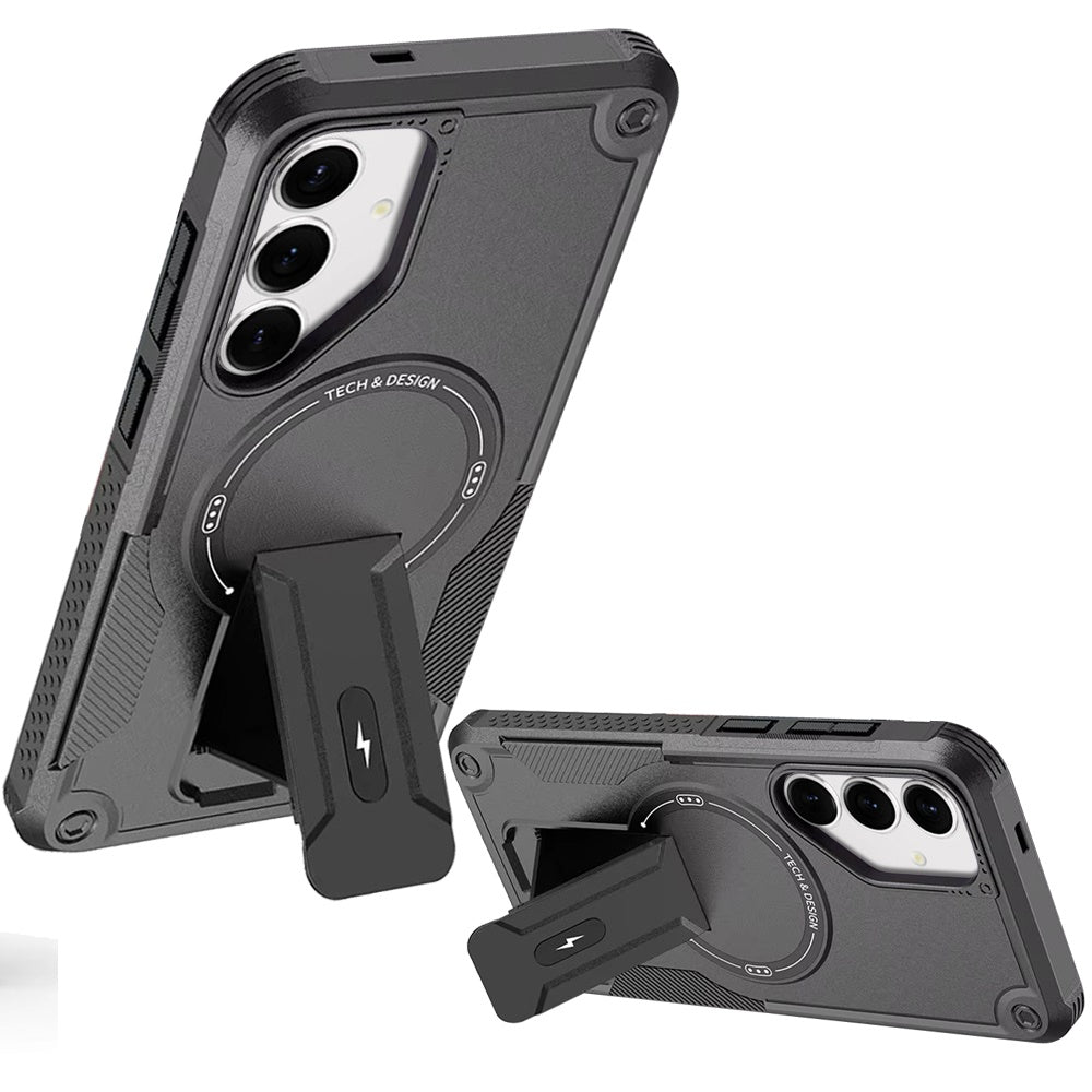 Shockproof Samsung Galaxy S25/S24 Magnetic Hybrid Case with Kickstand - Durable Cover