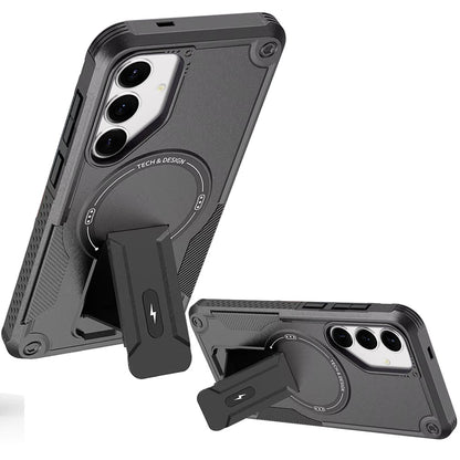 Shockproof Samsung Galaxy S25/S24 Magnetic Hybrid Case with Kickstand - Durable Cover