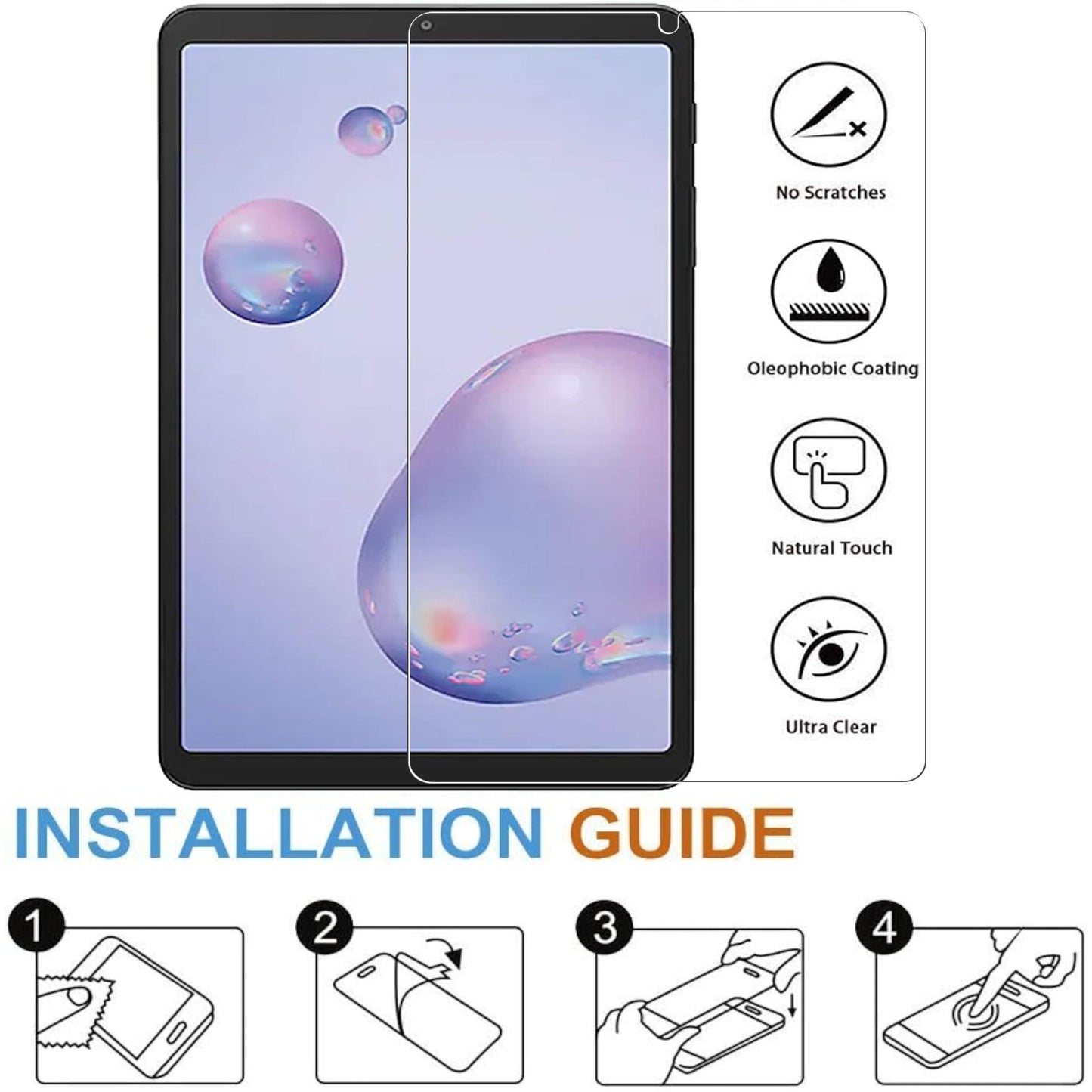 For Apple New iPad 9.7 inch Tempered Glass Screen Protector 9H Hardness, Touchpad Compatible, Case Friendly, Bubble Free, AB Glue, Ultra HD Protector Clear