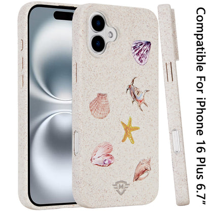 For Apple iPhone 16 Plus (6.7") Eco Friendly Bio-Degradable Design Hybrid Cases Slim Fit Soft TPU Drop Protection Rubber printed Case Cover