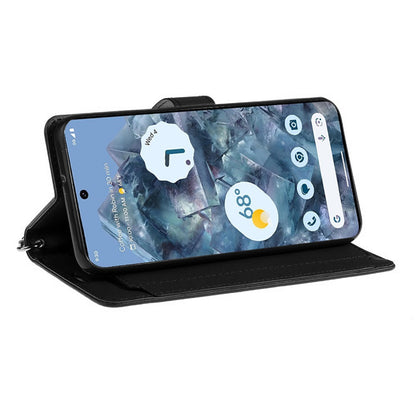 For Google Pixel 9 Pro XL Wallet Cases PU Leather with Credit Card /ID /Cash Holder Slot Dual Flip Book Pouch, Stand and Strap Case Cover Black