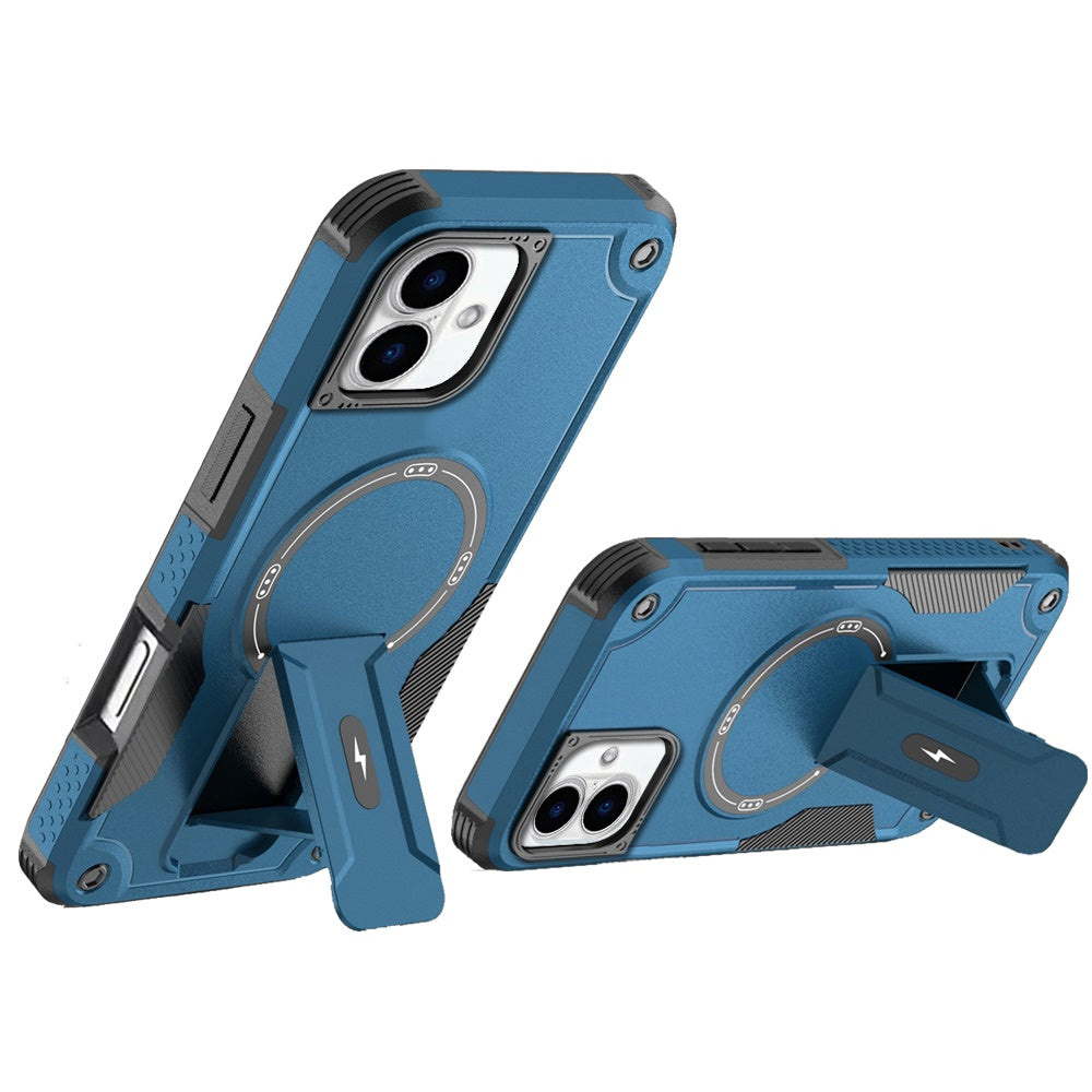 Phone Case for Apple iPhone 16 Plus Magnetic Kickstand Rugged Shockproof Armor Grip Anti Slip Heavy Duty Protective Matte Stand Hybrid Cover